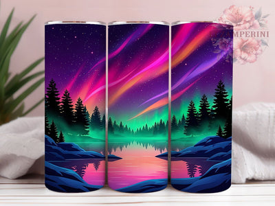 Neon Aurora Lake 20oz Tumbler, Neon Aurora, Aurora Lake, Neon Lake, Aurora Tumbler, 20oz Tumbler, Lake Tumbler, Tumbler Wrap Sublimation Li Zamperini 