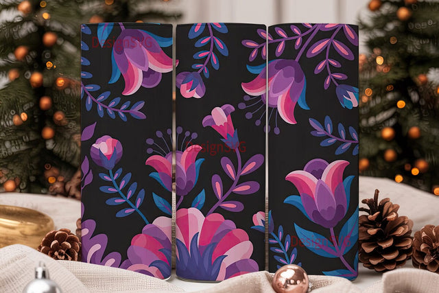 Neon Bloom 20oz Tumbler Wrap Sublimation DesignSVG 