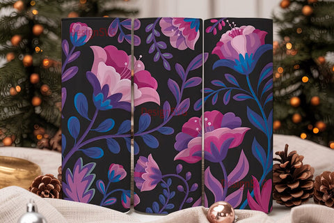 Neon Bloom 20oz Tumbler Wrap Sublimation DesignSVG 