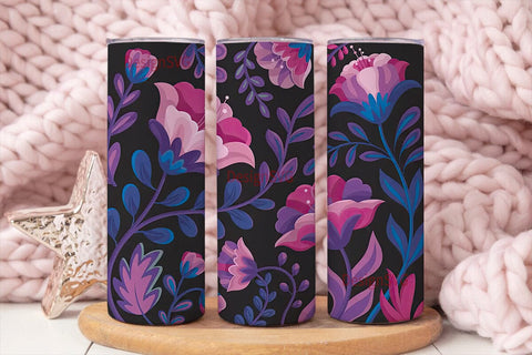 Neon Bloom 20oz Tumbler Wrap Sublimation DesignSVG 