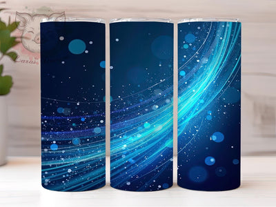 Neon Blue Milky Way Tumbler, Striped Blue Background, Galaxy Sublimation Wrap, 20oz Tumbler, Vibrant Space Design, Abstract Galaxy Art, Custom Tumbler Wrap, Cosmic Tumbler Sublimation Lara' s Designs 