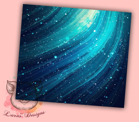 Neon Blue Milky Way Tumbler, Striped Blue Background, Galaxy Sublimation Wrap, 20oz Tumbler, Vibrant Space Design, Abstract Galaxy Art, Custom Tumbler Wrap, Cosmic Tumbler Sublimation Lara' s Designs 