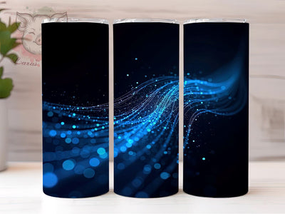 Neon Blue Milky Way Tumbler, Striped Blue Background, Galaxy Sublimation Wrap, 20oz Tumbler, Vibrant Space Design, Abstract Galaxy Art, Custom Tumbler Wrap, Cosmic Tumbler Sublimation Lara' s Designs 