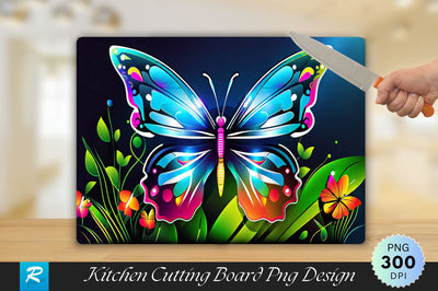 Neon Butterfly Cutting Board Sublimation Regulrcrative 
