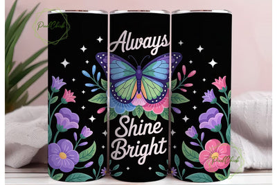 Neon Butterfly Floral 20oz Tumbler Wrap Sublimation PixelChick 