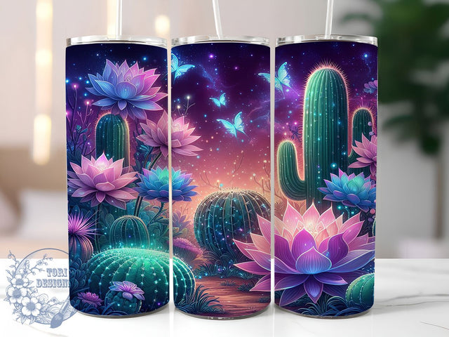 Neon Cactus Desert Vibes Tumbler Wrap, Succulent Tumbler Wrap, 20oz Sublimation Design, Bright Plant Tumbler, Desert Vibes Cup, Colorful Cactus Wrap, Boho Plant Tumbler Sublimation ToriDesigns 