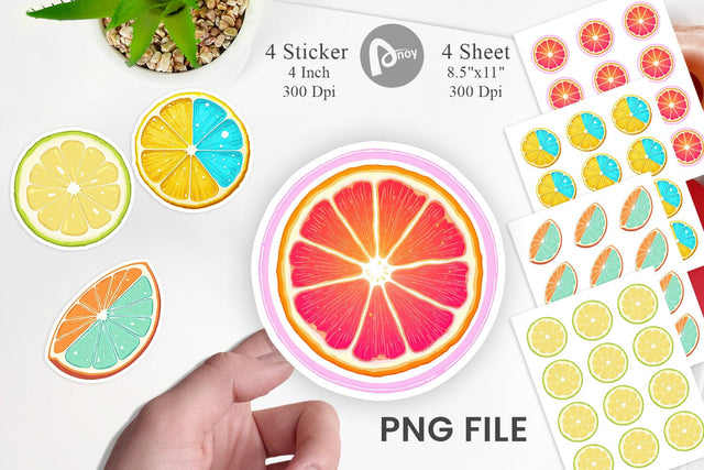 Neon Citrus Sticker Sublimation artnoy 