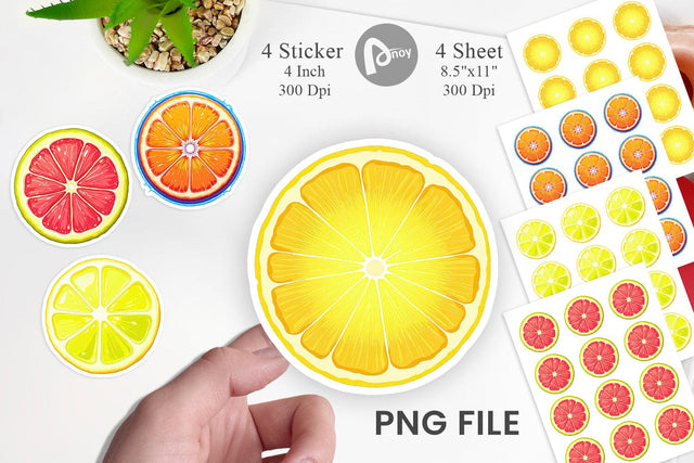 Neon Citrus Sticker Sublimation artnoy 