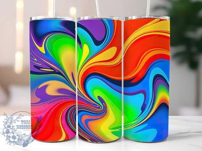 Neon Colorful Swirl Tumbler, Colorful Swirl Pattern, Glowing Abstract Design, 20Oz Sublimation Wrap, Vibrant Swirl Art, Neon Texture Pattern, Tumbler Sublimation Sublimation ToriDesigns 