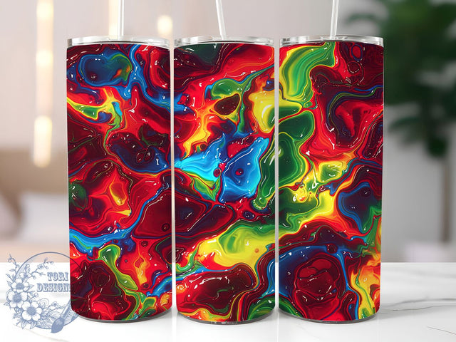 Neon Colorful Swirl Tumbler, Colorful Swirl Pattern, Glowing Abstract Design, 20Oz Sublimation Wrap, Vibrant Swirl Art, Neon Texture Pattern, Tumbler Sublimation Sublimation ToriDesigns 