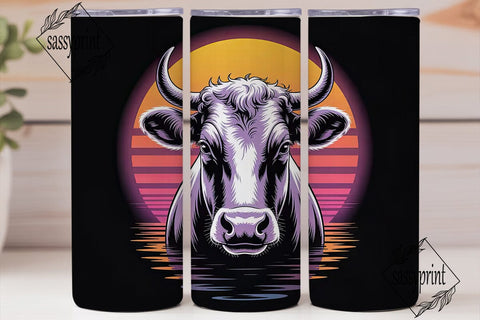 Neon Cow 20oz Tumbler Wrap Sublimation sassyprint 