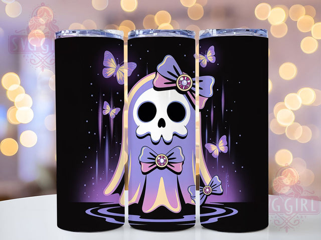 Neon Cute Ghost Halloween Tumbler, Spooky Bows Cup, Kawaii Ghost Wrap, 20Oz Sublimation Design, Bright Halloween Mug, Adorable Ghost Drinkware, Fun Spooky Tumbler Sublimation SvggirlplusArt 
