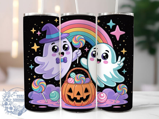 Neon Cute Spooky Ghost Tumbler Wrap, Cute Spooky Wrap, Halloween 20Oz Design, Bright Ghost Cup Wrap, Kawaii Halloween Drinkware, Spooky Neon Tumbler, Glow Ghost Mug Design Sublimation ToriDesigns 
