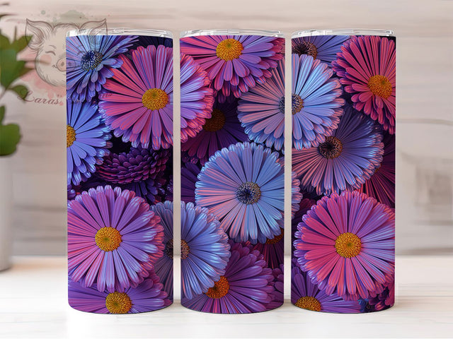 Neon Daisy Spring Flower Tumbler, Spring Flower Tumbler, Bright Neon Wrap, Stylish 20oz Wrap, Sublimation Design, Trendy Gift Idea, Colorful Spring Wrap Sublimation Lara' s Designs 