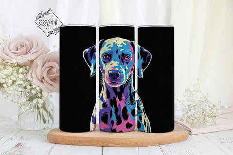 Neon Dalmatian Dog 20oz Tumbler Wrap Sublimation sassyprint 
