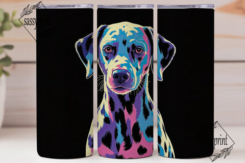 Neon Dalmatian Dog 20oz Tumbler Wrap Sublimation sassyprint 