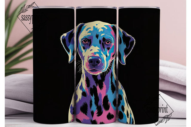 Neon Dalmatian Dog 20oz Tumbler Wrap Sublimation sassyprint 