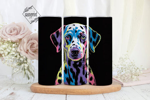 Neon Dalmatian Dog 20oz Tumbler Wrap Sublimation sassyprint 