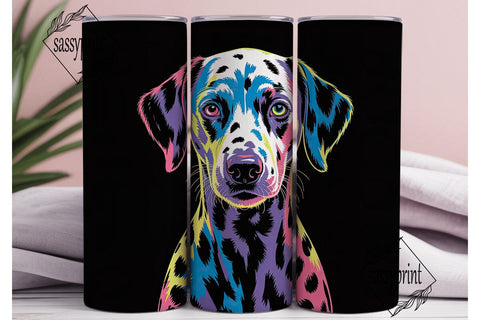 Neon Dalmatian Dog 20oz Tumbler Wrap Sublimation sassyprint 