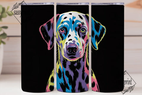 Neon Dalmatian Dog 20oz Tumbler Wrap Sublimation sassyprint 