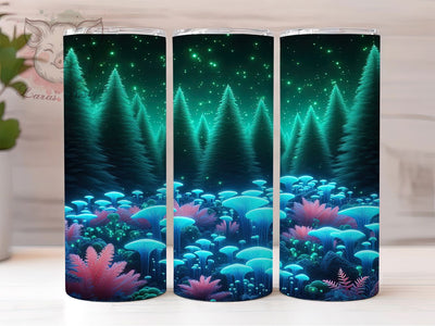 Neon Dark Forest Tumbler, Dark Wonderland, Vibrant Colors, Mystical Theme, Fantasy Style, 20Oz Tumbler, Sublimation Wrap Sublimation Lara' s Designs 