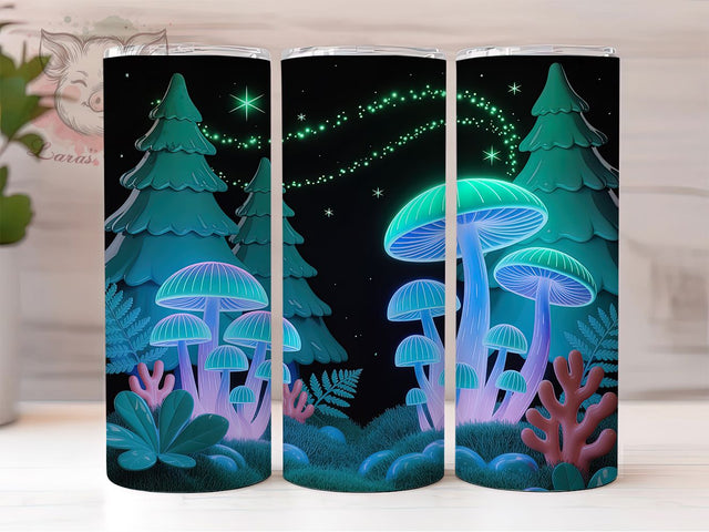 Neon Dark Forest Tumbler, Dark Wonderland, Vibrant Colors, Mystical Theme, Fantasy Style, 20Oz Tumbler, Sublimation Wrap Sublimation Lara' s Designs 