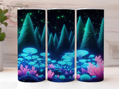 Neon Dark Forest Tumbler, Dark Wonderland, Vibrant Colors, Mystical Theme, Fantasy Style, 20Oz Tumbler, Sublimation Wrap Sublimation Lara' s Designs 
