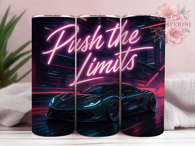Neon Drift Racing Car Tumbler, Neon Car Wrap, Sports Car Tumbler, Automotive Gift, Street Racing Design, Drift Car Artwork, Speed Enthusiast Gift Sublimation Li Zamperini 