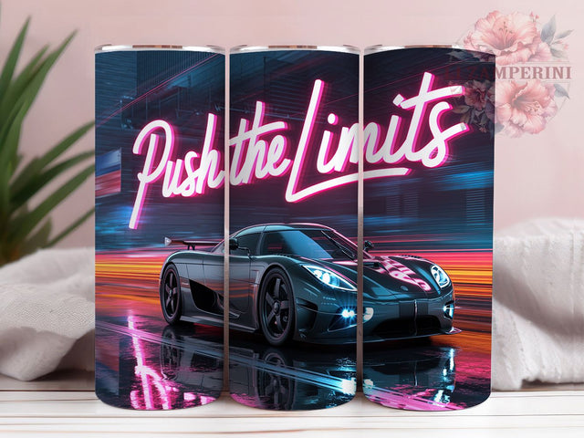 Neon Drift Racing Car Tumbler, Neon Car Wrap, Sports Car Tumbler, Automotive Gift, Street Racing Design, Drift Car Artwork, Speed Enthusiast Gift Sublimation Li Zamperini 