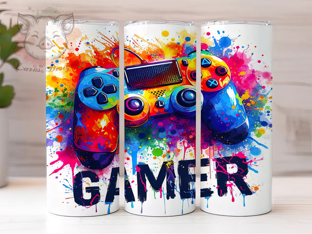 Neon Electric Gamer Arcade Tumbler, Neon Gaming Tumbler, Sublimation Gamer PNG, Video Game Tumbler Design, 20oz Skinny Gamer Wrap, RGB Gaming Tumbler, Retro Arcade Tumbler Design Sublimation Lara' s Designs 