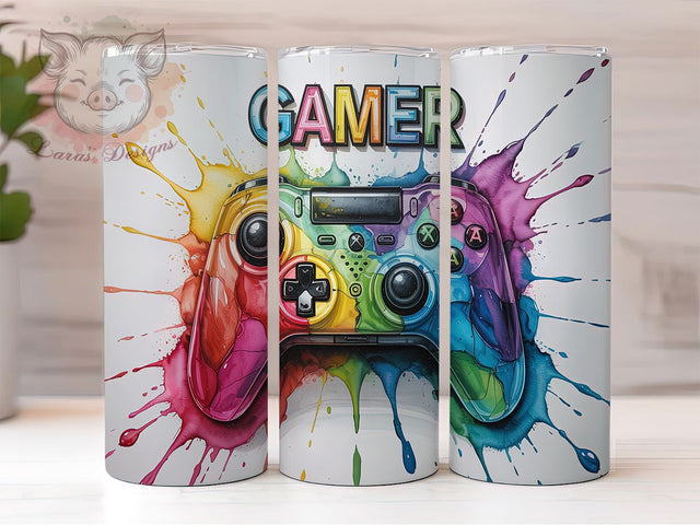 Neon Electric Gamer Arcade Tumbler, Neon Gaming Tumbler, Sublimation Gamer PNG, Video Game Tumbler Design, 20oz Skinny Gamer Wrap, RGB Gaming Tumbler, Retro Arcade Tumbler Design Sublimation Lara' s Designs 