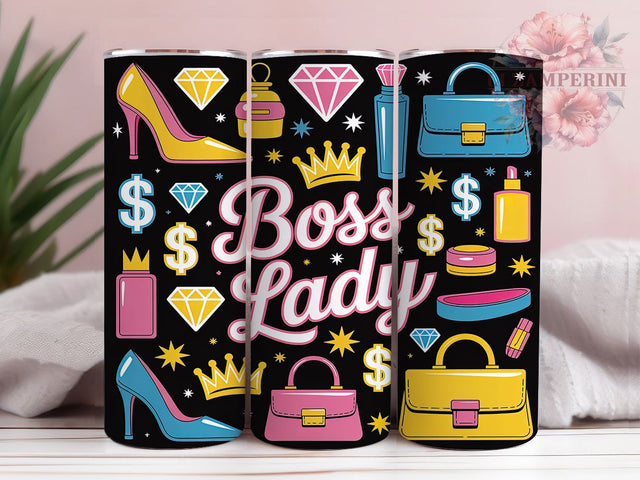 Neon Empowering Boss Lady Tumbler, Neon Sublimation Design, Empowering Woman Art, 20oz Neon Tumbler, Whimsical Neon Mug, Stylish Boss Cup, Bold Neon Wrap Sublimation Li Zamperini 
