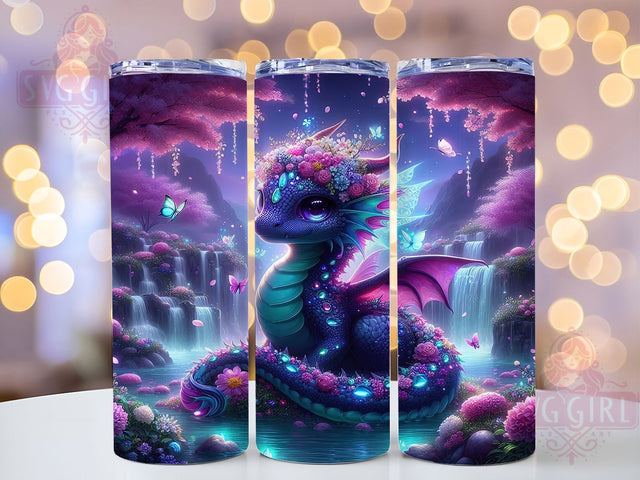 Neon Fantasy Dragon Colorful Tumbler, Fantasy Wrap, Dragon Tumbler, 20Oz Tumbler, Sublimation Design, Colorful Art, Magical Creature Sublimation SvggirlplusArt 
