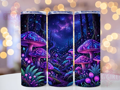 Neon Fantasy Mushrooms 20oz Tumbler, Neon Design, Mushroom Pattern, Fantasy Theme, Sublimation Wrap, 20oz Tumbler, Psychedelic Style, Mystical Aesthetic Sublimation SvggirlplusArt 
