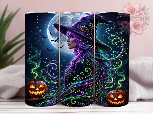 Neon Fantasy Witch 20oz Tumbler, Fantasy Witch, Neon Style, Halloween Theme, Sublimation Wrap, 20oz Tumbler, Mystical Aesthetic, Retro Vibes Sublimation Li Zamperini 