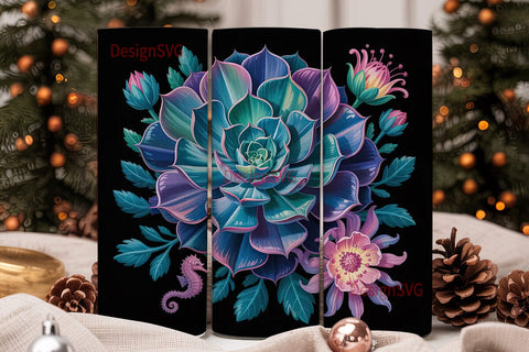 Neon Floral Garden 20oz Tumbler Wrap Sublimation DesignSVG 