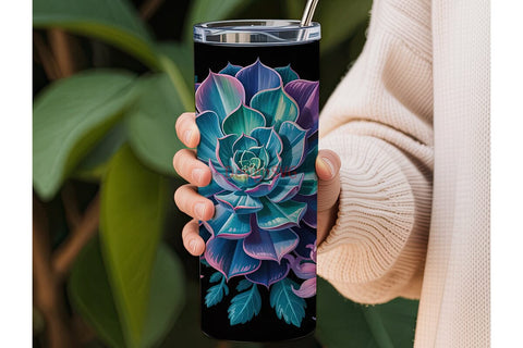 Neon Floral Garden 20oz Tumbler Wrap Sublimation DesignSVG 