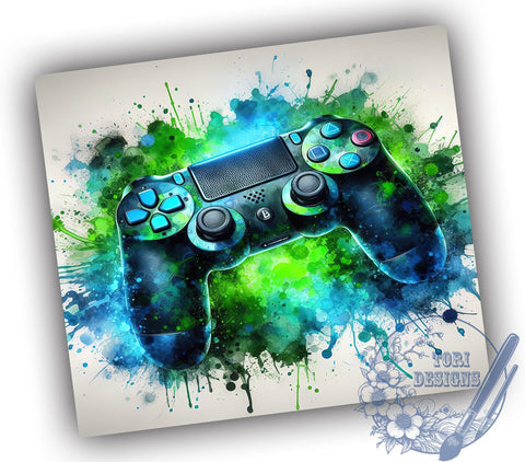 Neon Gamer 20oz Skinny Tumbler PNG, Gaming Tumbler Sublimation Wrap, Straight & Tapered Tumbler Wrap, Instant Digital Download Sublimation ToriDesigns 