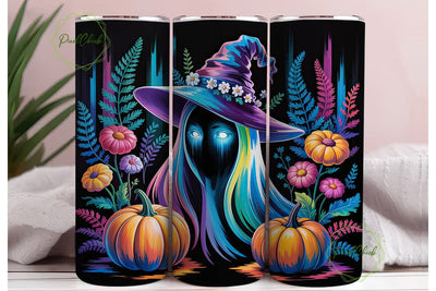 Neon Ghost Pumpkin Fantasy 20oz Tumbler Sublimation PixelChick 