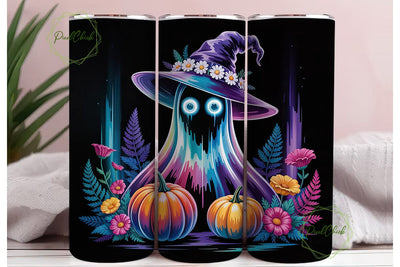 Neon Ghost Pumpkin Fantasy 20oz Tumbler Sublimation PixelChick 
