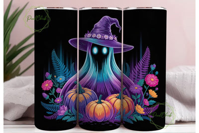 Neon Ghost Pumpkin Fantasy 20oz Tumbler Sublimation PixelChick 