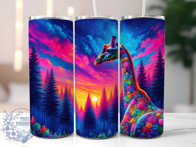 Neon Giraffe Animal Print Tumbler, Animal Print Sublimation Design, Vibrant Wildlife Cup Art, 20oz Neon Tumbler, Whimsical Giraffe Mug, Stylish Animal Cup, Cozy Neon Wrap Sublimation ToriDesigns 