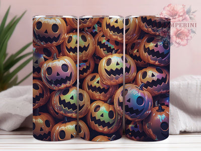 Neon Girly Pumpkin Halloween Tumbler Wrap, Bright Halloween Png, 20oz Skinny Tumbler, Sublimation Download, Spooky Season Tumbler, Neon Pumpkin Png, Girly Halloween Png Sublimation Li Zamperini 