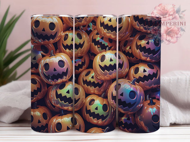 Neon Girly Pumpkin Halloween Tumbler Wrap, Bright Halloween Png, 20oz Skinny Tumbler, Sublimation Download, Spooky Season Tumbler, Neon Pumpkin Png, Girly Halloween Png Sublimation Li Zamperini 