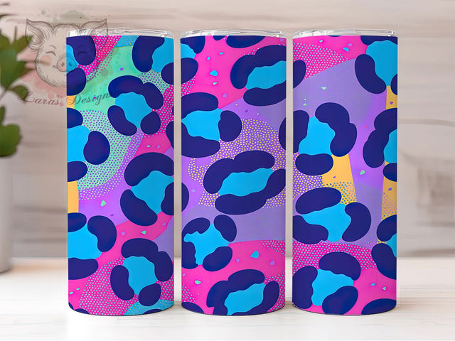Neon Glitter Leopard Print Tumbler, Glitter Leopard Print, Neon Animal Print, 20Oz Sublimation Wrap, Bright Leopard Design, Neon Glitter Pattern, Tumbler Sublimation Sublimation Lara' s Designs 