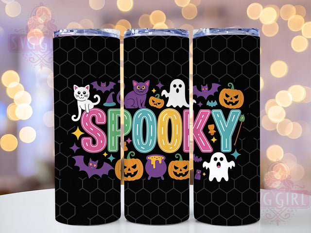 Neon Glow Ghost Witch Cauldron Tumbler, Glow Ghosts Wrap, Candy Cauldron Sublimation, Witch Skull Drinkware, Spooky Neon Cup, Haunted Glow Tumbler, Creepy Halloween Design Sublimation SvggirlplusArt 