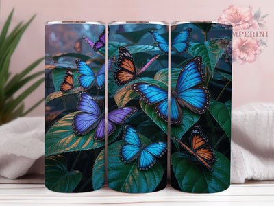 Neon Glowing Butterfly Tumbler, Vibrant Butterfly Tumbler, Glowing Butterfly Wrap, Whimsical Neon Wrap, Artistic Glow Wrap, Sublimation Design, Trendy Gift Idea Sublimation Li Zamperini 