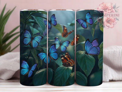 Neon Glowing Butterfly Tumbler, Vibrant Butterfly Tumbler, Glowing Butterfly Wrap, Whimsical Neon Wrap, Artistic Glow Wrap, Sublimation Design, Trendy Gift Idea Sublimation Li Zamperini 