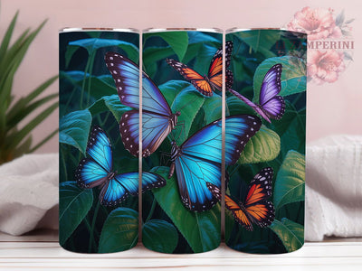 Neon Glowing Butterfly Tumbler, Vibrant Butterfly Tumbler, Glowing Butterfly Wrap, Whimsical Neon Wrap, Artistic Glow Wrap, Sublimation Design, Trendy Gift Idea Sublimation Li Zamperini 