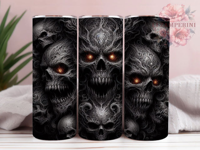 Neon Glowing Dark Fantasy Demon Tumbler, Neon Demon Wrap, 20oz Tumbler Sublimation, Dark Fantasy Demon Design, Fiery Demon Art, Mythical Creature Tumbler, Horror Demon Wrap Sublimation Li Zamperini 